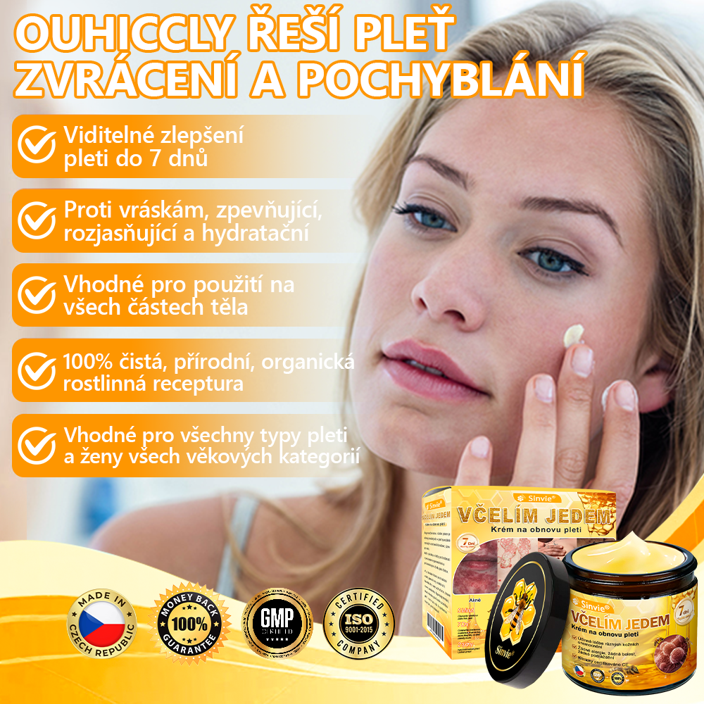 👨‍⚕‍Sinvie® Krém na obnovu pleti s včelím jedem CE schváleno,Přírodní složky trvale odstraňují skvrny, pihy a sluneční skvrny, bojují proti vráskám a povolené pokožce — 50 ml🐝🐝