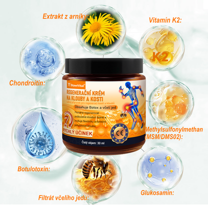 🎁 StawVital® regenerační krém na klouby a kosti s obsahem botoxu a včelího jedu Cílená péče při ortopedických problémech a bolestech kloubů 🎁