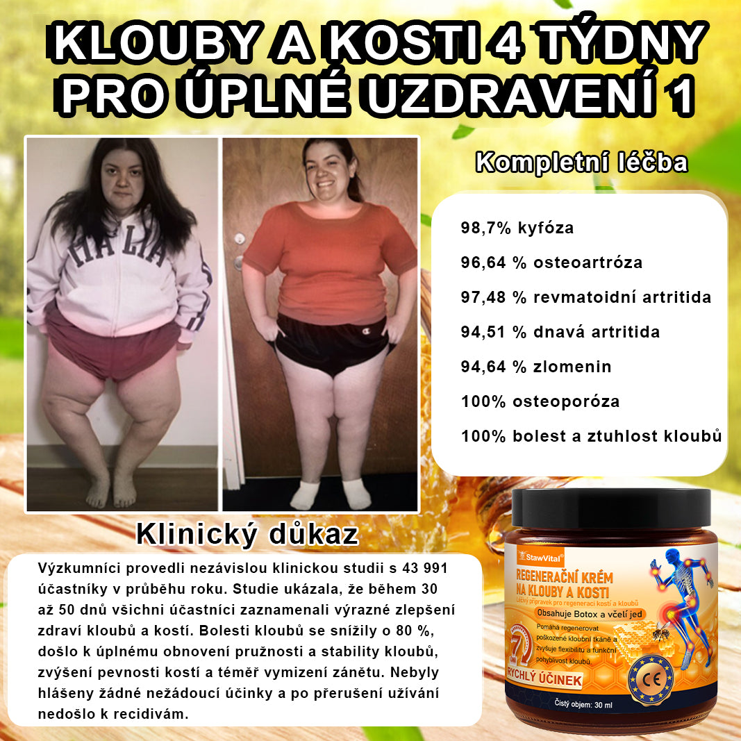 🎁 StawVital® regenerační krém na klouby a kosti s obsahem botoxu a včelího jedu Cílená péče při ortopedických problémech a bolestech kloubů 🎁
